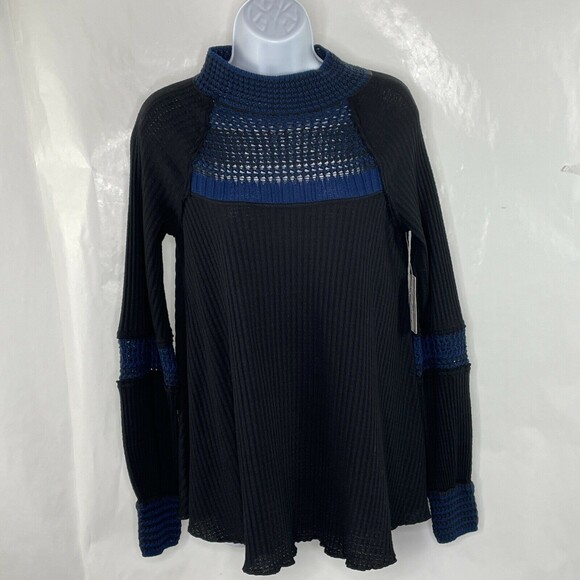 Free People Snow Day Ribbed Mock Neck Long Sleeve Tunic Sweater NWT Size XS - Picture 4 of 11